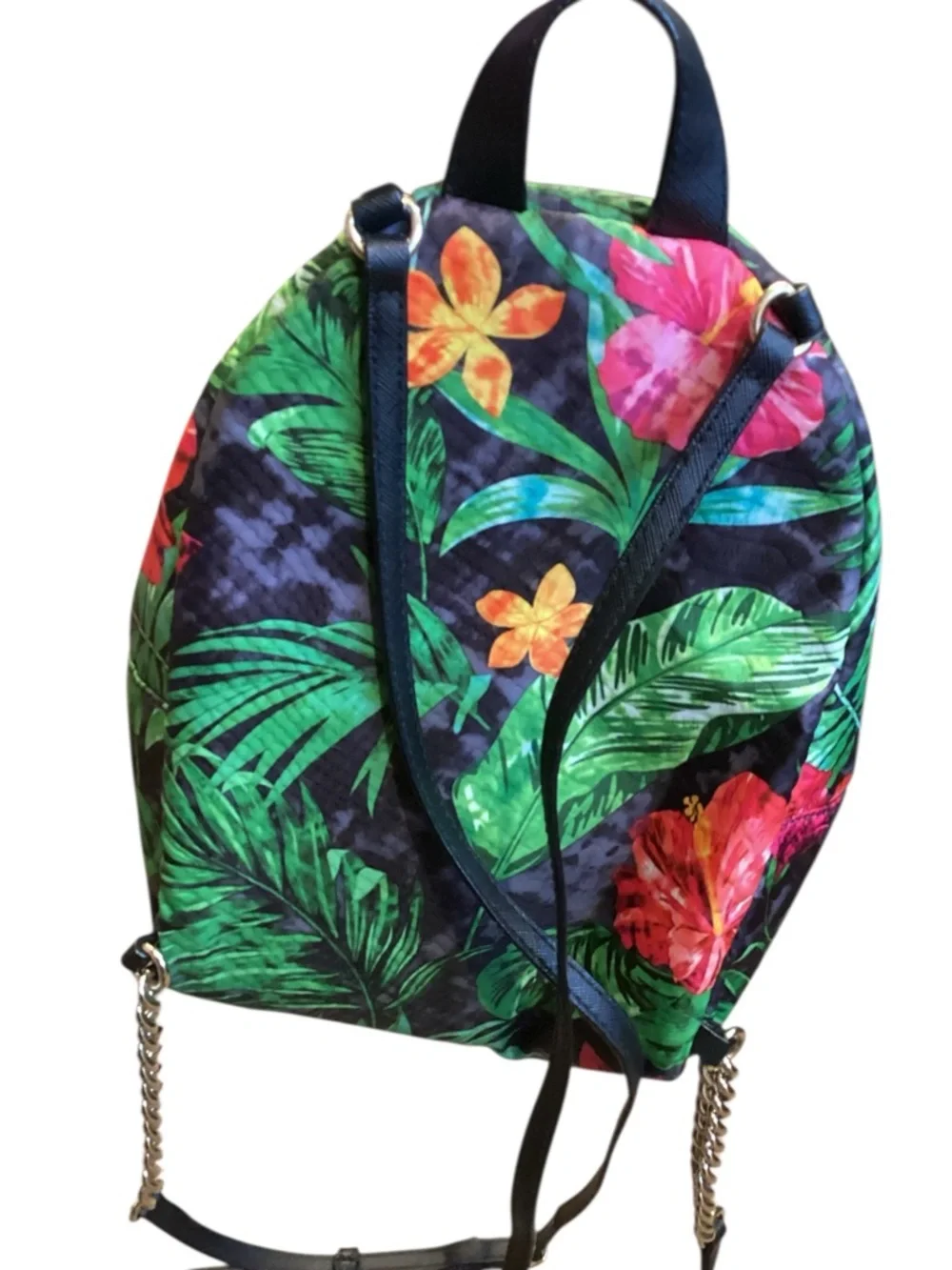 Victoria's Secret Tropic‎ Jetsetter Mini Backpack Gold Chain Accent Straps